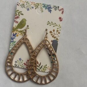 Artisan Gold Openwork Teardrop Dangle Earrings